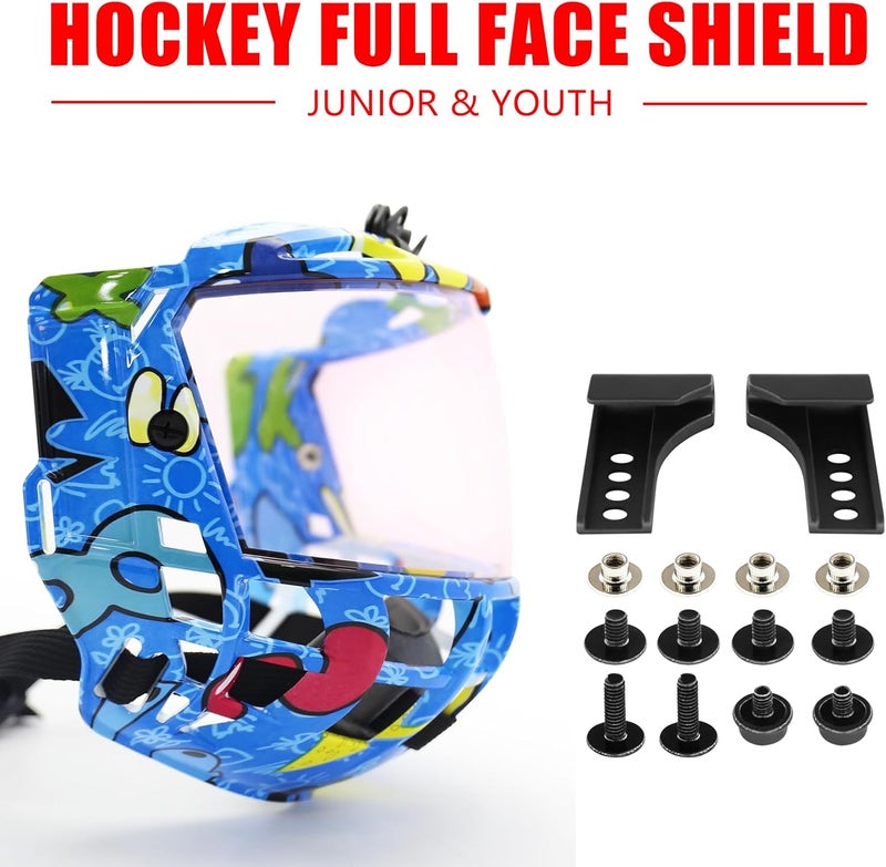GY Hockey Full Shield Visor Junior Ice Hockey Helmet Full Face Protection Visor Youth Anti-Scratch/Anti-Fog - Image 5